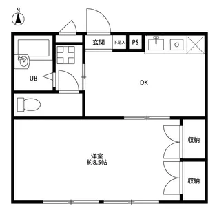 アムール 白樺【1階】の間取り