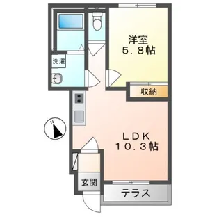 メゾンフォレスト【1階】の間取り