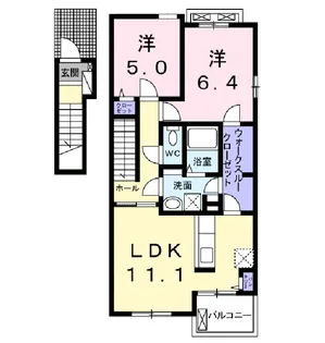 ベルソレイユ【201号室】の間取り
