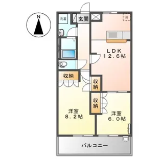ソレアードM【1階】の間取り