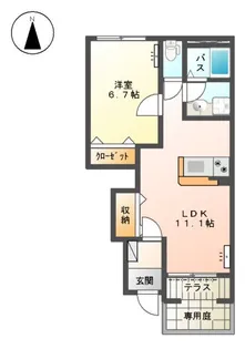 メゾン ラ ティーダ(MAISON LA TEADA)【00105号室】の間取り