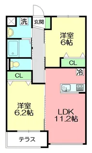 グリシーヌ・峰【2階】の間取り