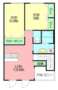 パーシモン【2階】の間取り