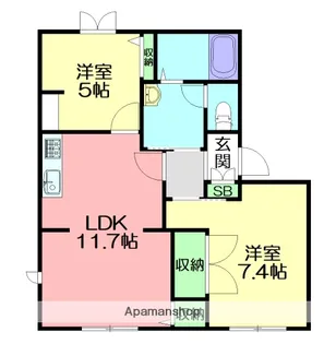 ヤマイチハイツ壱番館【1階】の間取り