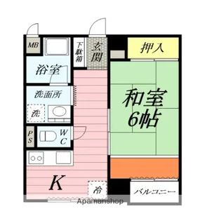 虹ケ浜ハイツ【3階】の間取り