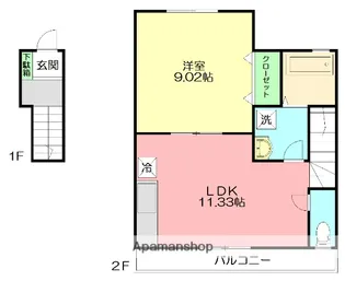 ラフィネ今泉Ⅱ【2階】の間取り