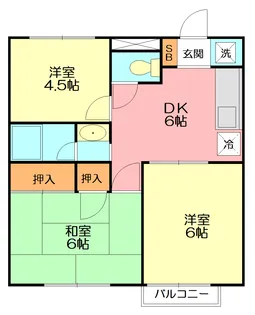 ディアコート開成IIB棟【B202号室】の間取り