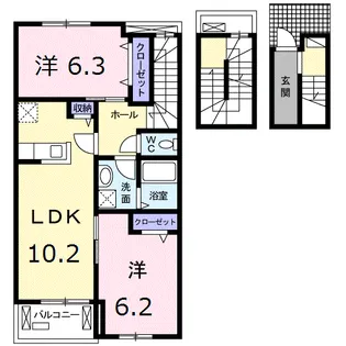 ネオ・グリシーヌ【3階】の間取り