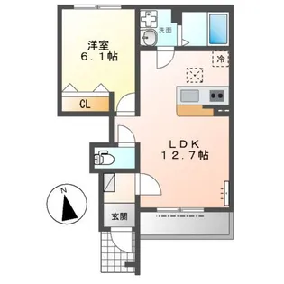 メゾンド池尻【1階】の間取り