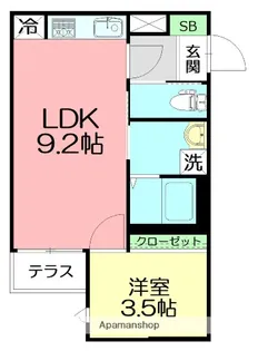 フェリーチェ伊勢原【1階】の間取り