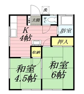 皆木荘【2階】の間取り