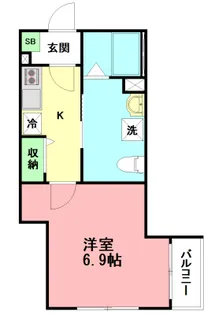 ベイルーム茅ヶ崎【2階】の間取り