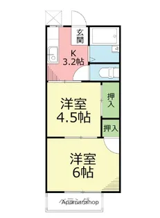 湘南シーサイドコーポ【2階】の間取り