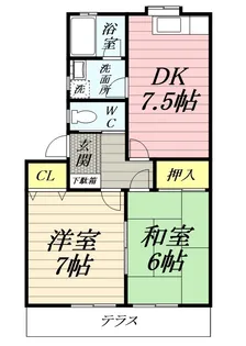 グランデール湘南【1階】の間取り