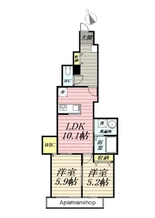 アンプリュム鵠沼海岸A棟【1階】の間取り
