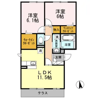グランフォート 参番館【101号室】の間取り