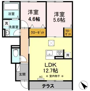 シャルマンドミール桜が岡 A【1階】の間取り