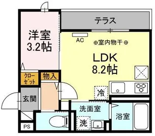 ブリーズコースト夕陽ヶ丘【1階】の間取り