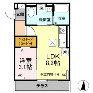 ヴィアラッテア【103号室】の間取り