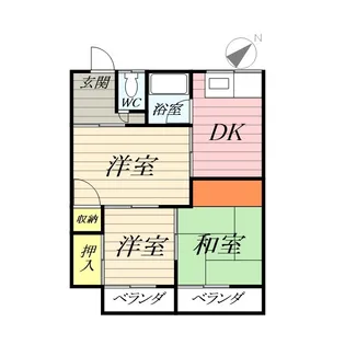 八雲アパート【2階】の間取り