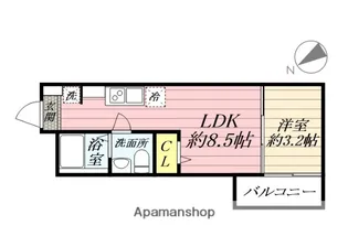 アザーレ・ディオン六会日大前【1階】の間取り