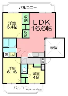 厚木国際飯山レジデンス【2階】の間取り