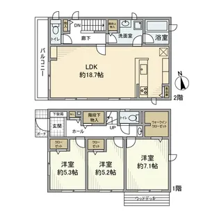 神奈川県茅ヶ崎市東海岸南2丁目【一戸建】の間取り
