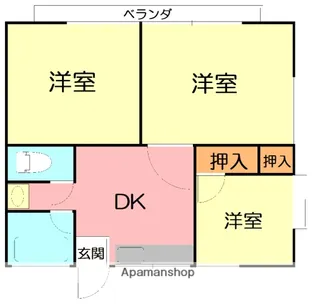 コーポ幸 B【2階】の間取り