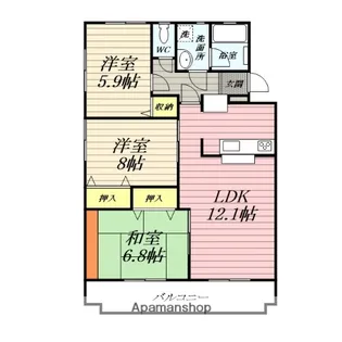 ル・ソレイユ弥勒寺【2階】の間取り