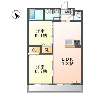 藤沢マンション【4階】の間取り