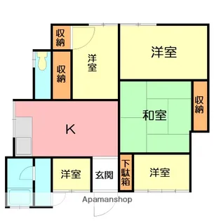 下大槻貸家【-号室】の間取り