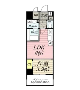 レジデンス湘南平塚【9階】の間取り