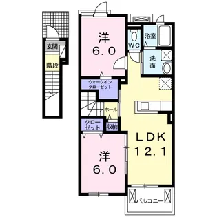 マロン・ドエルB【2階】の間取り