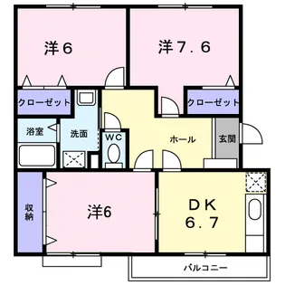 グランディール21【1階】の間取り
