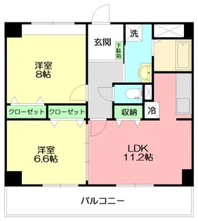 ジェルメ・コムーネ【4階】の間取り
