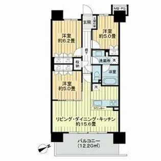 ライオンズ茅ヶ崎ザ・アイランズⅠ街区【8階】の間取り