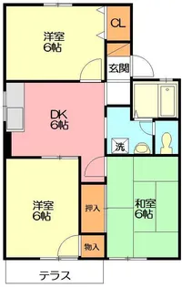コーポ桜井B【1階】の間取り