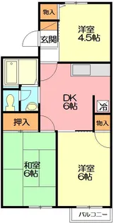 コーポ・ルミエールB【2階】の間取り