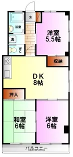 ハイツふかさわ【3階】の間取り