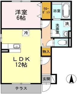 フォンティーヌB【1階】の間取り
