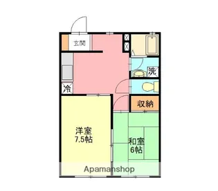 サンハイツミノル【1階】の間取り