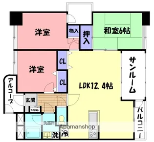 トゥジュールヴェール【6階】の間取り