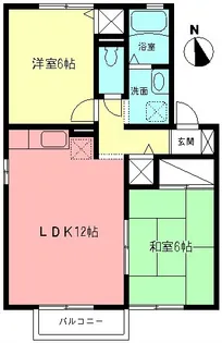 サニーハウスA【2階】の間取り