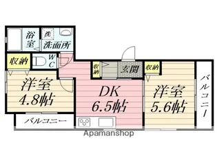 コンフォートビラ茅ヶ崎【2階】の間取り