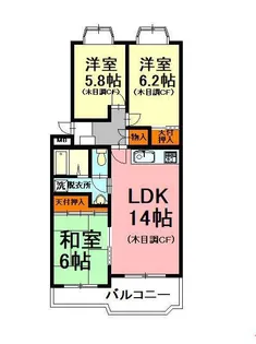 シャンベール花の木【2階】の間取り