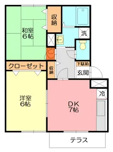 ガーデンハイツC【1階】の間取り