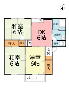 シャトレ湯川B【2階】の間取り