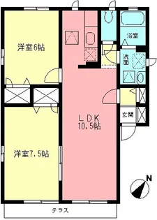 エスポワール立野C【1階】の間取り