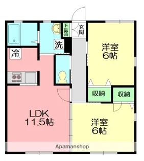 シャテニエ・ボワ・コートD【1階】の間取り