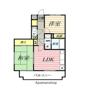 コスモAOI六会日大前Ⅱ【1階】の間取り